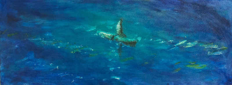 Lake Malawi - Oil on Canvas - 88x32 cm - 2014 (sold)