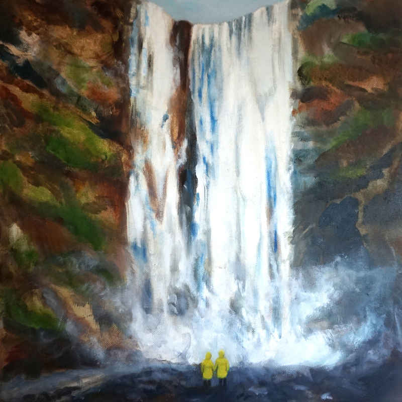 Skógafoss - Oil on canvas - 40x40 cm - 2018 